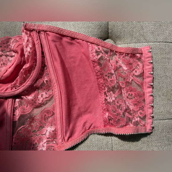 Vintage Christian Dior Pink Lace Lingerie Bustier Corset Size 36C - Picture 10 of 15